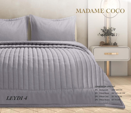 سرویس خواب ۶ تکه لیدی مادام کوکو (Madam Coco) ، روتختی نخ پنبه ترک با طراحی لوکس